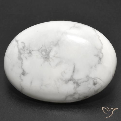 23.87ct Naturale Bianco grigio Howlite, Ovale, Opaco