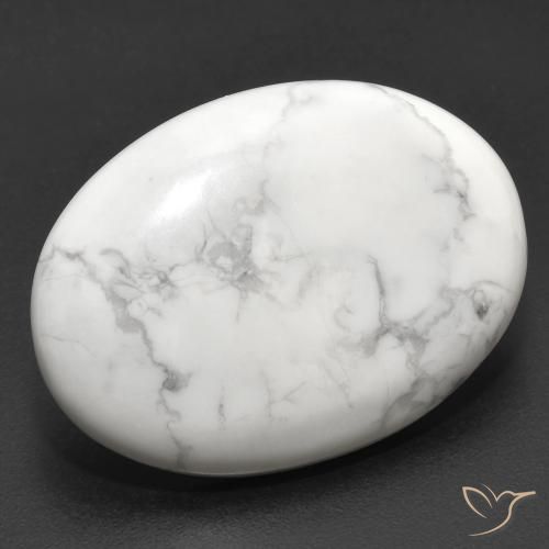 Howlite Bianco grigio naturale da 23.87 ct, Ovale, Opaco