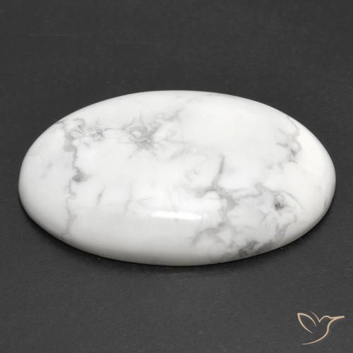 Howlite Bianco grigio naturale da 23.87 ct, Ovale, Opaco