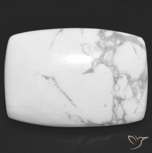 23.16ct Naturale Bianco grigio Howlite, Cuscino, Opaco