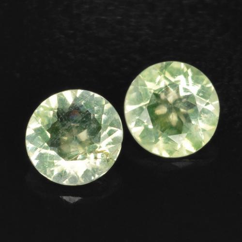 Opale ialite naturale verde da 0,22 ct, taglio rotondo, trasparente