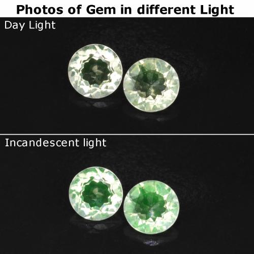 Gemme di Opale ialite Verde chiaro naturale da 0.22 ct, Taglio rotondo, Trasparente