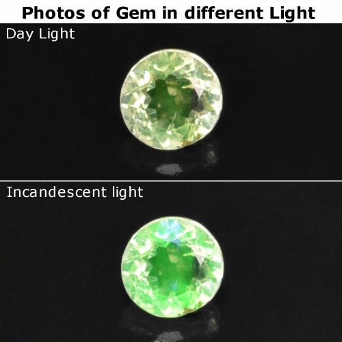 Opale ialite Verde chiaro naturale da 0.09 ct, Taglio rotondo, Traslucido