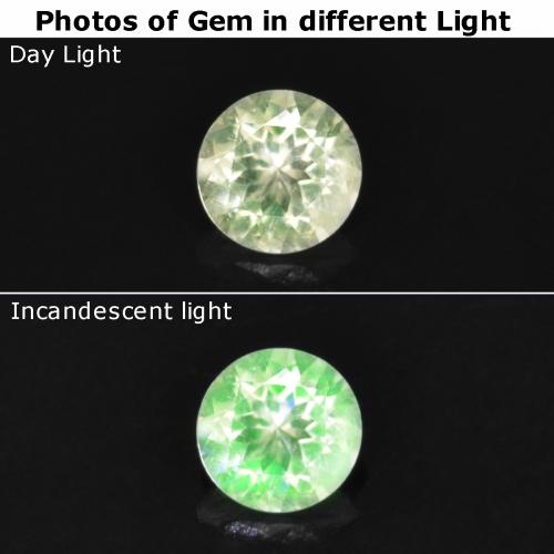 Opale ialite naturale verde da 0,15 ct, taglio rotondo, trasparente