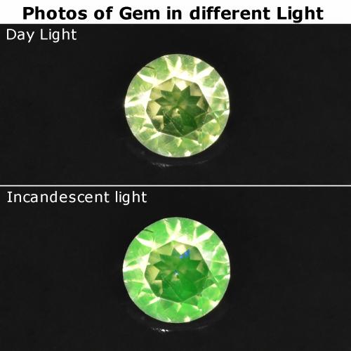 Opale ialite naturale verde da 0,12 ct, taglio rotondo, trasparente