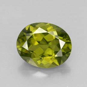 Idocrasio verde oliva naturale da 3,09 ct, taglio ovale, VS