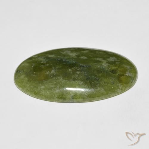 Idocrasio Terra Verde naturale da 38.90 ct, Ovale, Opaco