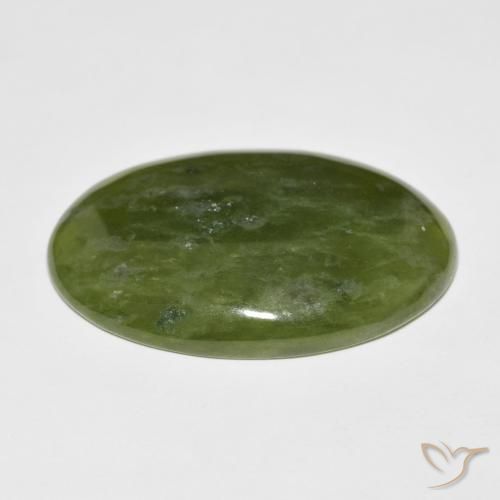 Idocrasio Verde medio naturale da 33.30 ct, Ovale, Opaco