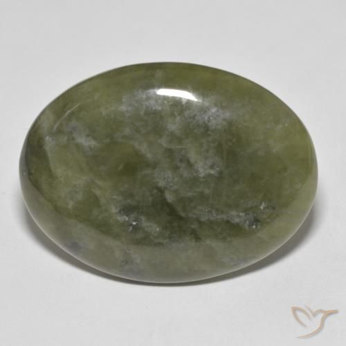 37.66ct Naturale Verde scuro Idocrasio, Ovale, Opaco
