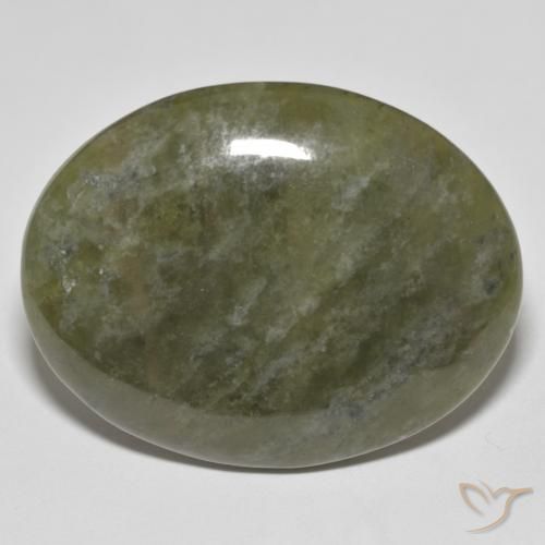 44.18ct Naturale Verde scuro Idocrasio, Ovale, Opaco