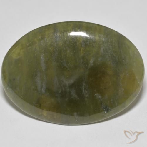 35.36ct Naturale Verde terroso Idocrasio, Ovale, Opaco