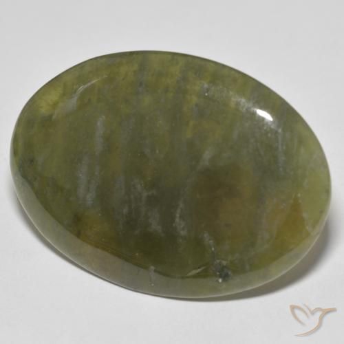 Idocrasio Verde terroso naturale da 35.36 ct, Ovale, Opaco