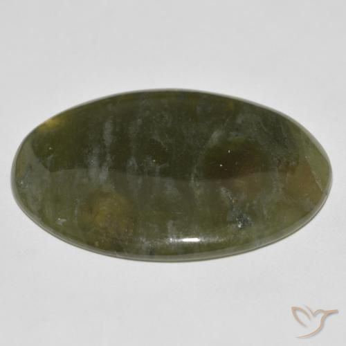 Idocrasio Verde terroso naturale da 35.36 ct, Ovale, Opaco