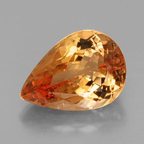 Topazio imperiale naturale arancione da 5,05 ct, taglio a pera, VS