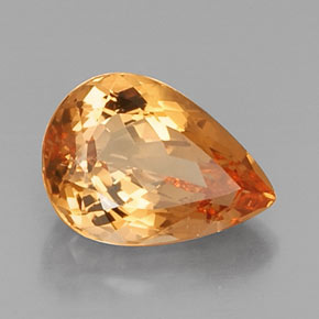 Topazio imperiale naturale arancione da 5,05 ct, taglio a pera, VS