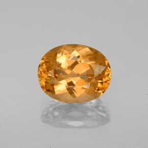 Topazio imperiale naturale arancione da 3,84 ct, taglio ovale, VVS