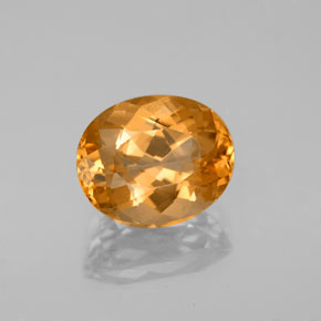 Topazio imperiale naturale arancione da 3,84 ct, taglio ovale, VVS