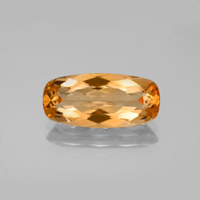 Topazio imperiale arancio medio-scuro naturale da 3,96 ct, taglio a cuscino, VVS