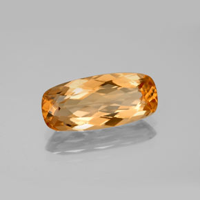 Topazio imperiale arancio medio-scuro naturale da 3,96 ct, taglio a cuscino, VVS
