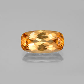 Topazio imperiale naturale arancione da 3,41 ct, taglio a cuscino, VVS