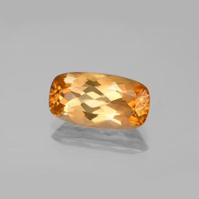 Topazio imperiale naturale arancione da 3,41 ct, taglio a cuscino, VVS