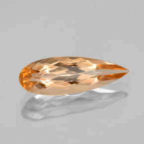 Topazio imperiale Arancio Medio naturale da 2.48 ct, Forma a pera, VVS-VS