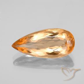 3.81ct Naturale Arancione brillante Topazio imperiale, Forma a pera, VVS