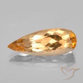 6.01ct Naturale Arancio Medio Topazio Imperiale, Forma a pera, VVS