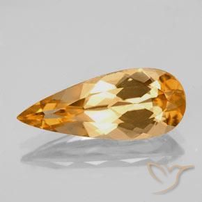 3.79ct Naturale Arancia tigre Topazio Imperiale, Forma a pera, VVS-VS