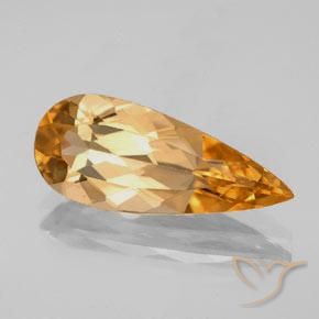 Topazio imperiale Arancia tigre naturale da 3.79 ct, Forma a pera, VVS-VS