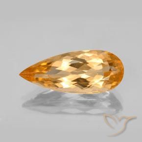 5.41ct Naturale Arancio Intenso Topazio Imperiale, Forma a pera, VS