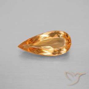 3.80ct Naturale Arancione brillante Topazio Imperiale, Forma a pera, VVS