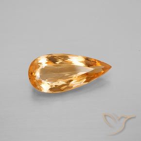 Topazio imperiale Arancione brillante naturale da 3.80 ct, Forma a pera, VVS