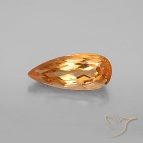 5.55ct Naturale Arancio Medio Topazio Imperiale, Forma a pera, VVS