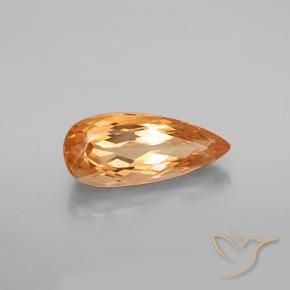 Topazio imperiale Arancio Medio naturale da 5.55 ct, Forma a pera, VVS