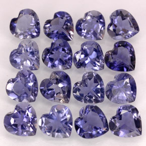 Iolite naturale blu da  ct, a forma di cuore, VVS-VS
