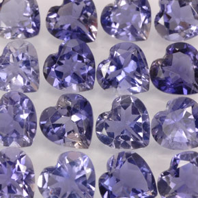 Iolite naturale blu da  ct, a forma di cuore, VVS-VS