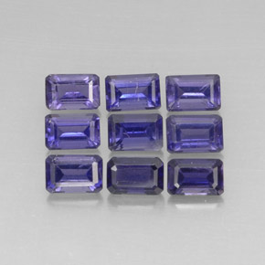 Gemme di Iolite Viola Blu naturale da  ct, Taglio smeraldo, VVS-VS