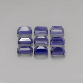Iolite naturale viola da  ct, taglio smeraldo, VVS-VS
