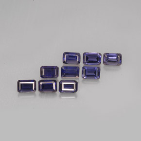 Iolite naturale blu da  ct, taglio smeraldo, VS