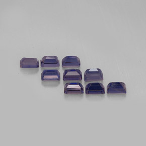 Iolite naturale blu da  ct, taglio smeraldo, VS