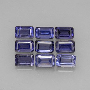 Iolite naturale blu da  ct, taglio smeraldo, VVS-VS