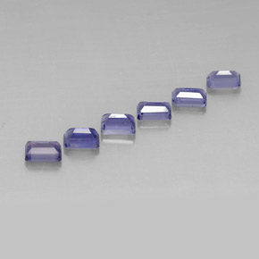 Iolite naturale blu da  ct, taglio smeraldo, VS