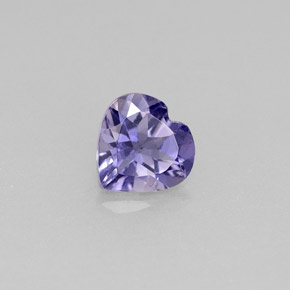 Iolite naturale viola da 0,58 ct, a forma di cuore, VS