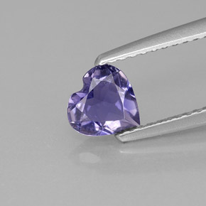 Iolite naturale blu da 0,48 ct, a forma di cuore, VS