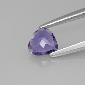Iolite naturale blu da 0,48 ct, a forma di cuore, VS