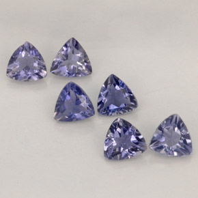 Gemme di Iolite Viola Blu naturale da  ct, Taglio trillion, VS