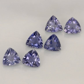 Gemme di Iolite Viola Blu naturale da  ct, Taglio trillion, VS