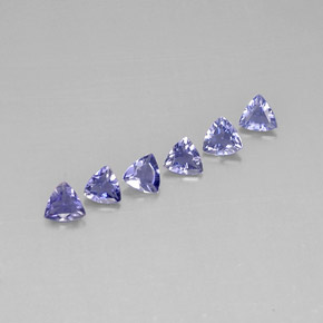 Gemme di Iolite Viola Blu naturale da  ct, Taglio trillion, VVS