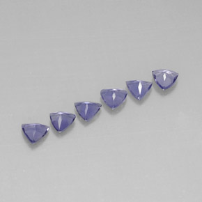 Gemme di Iolite Viola Blu naturale da  ct, Taglio trillion, VVS